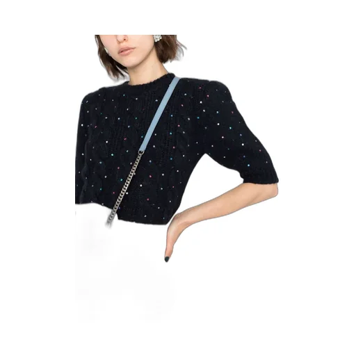 Sequin-Embellished Knitted Top