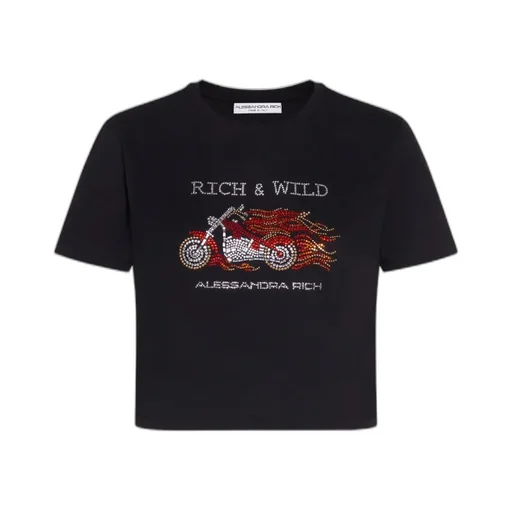Crystal-Embellished Cropped T-Shirt