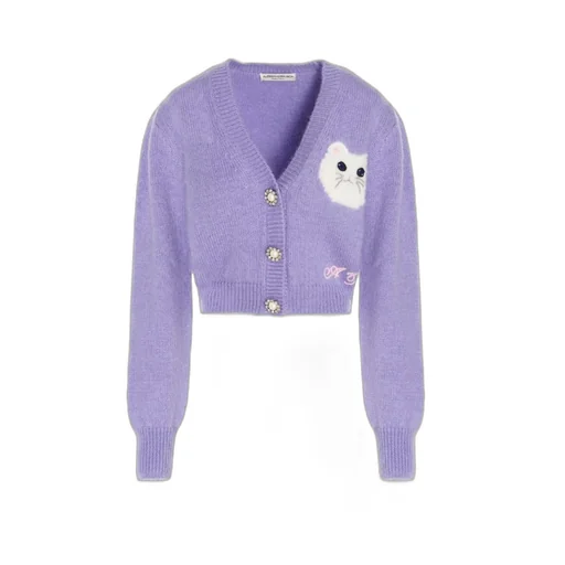 Embroidered Button-Up Cardigan