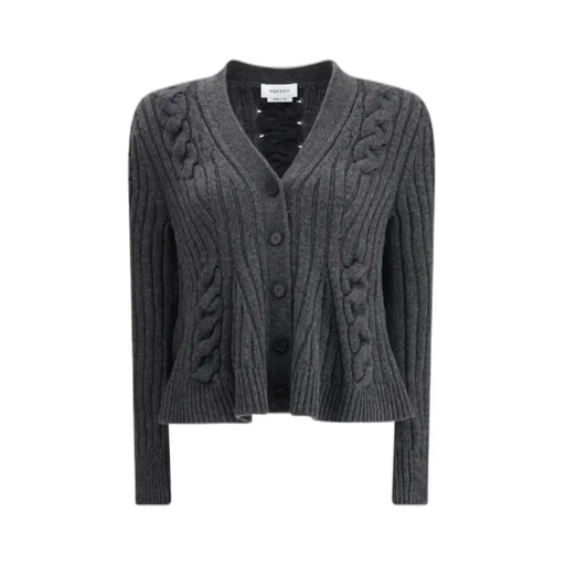 Braided Knitted Peplum Cardigan