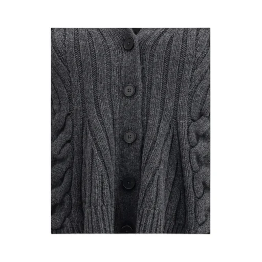 Braided Knitted Peplum Cardigan