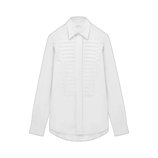 Frogging Detail Poplin Shirt