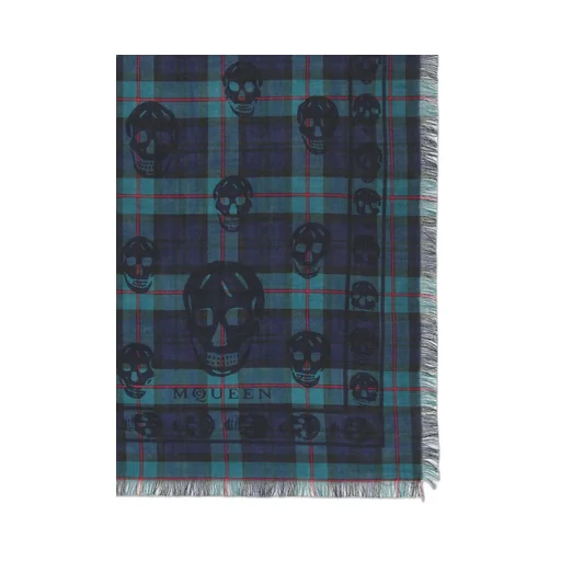 Checked Frayed-Edge Scarf
