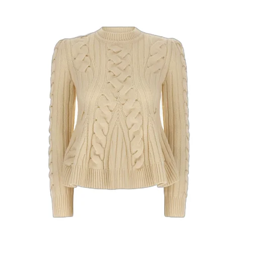 Peplum Cable-Knit Jumper