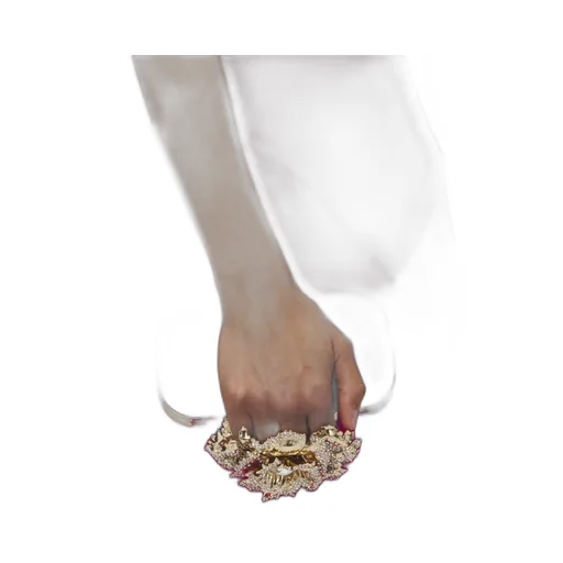 Carnation Knuckle Embellished Clutch Bag