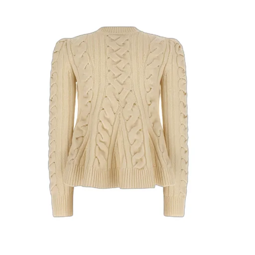 Peplum Cable-Knit Jumper