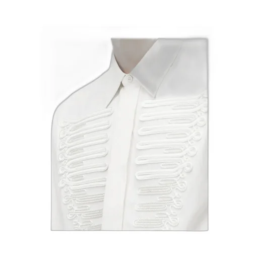 Frogging Detail Poplin Shirt