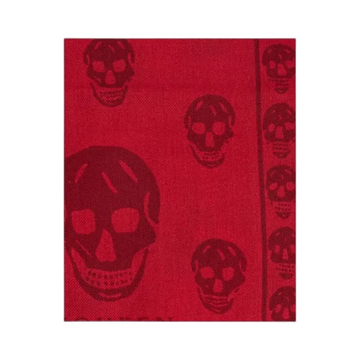 Skull Printed Fringed Edge Scarf