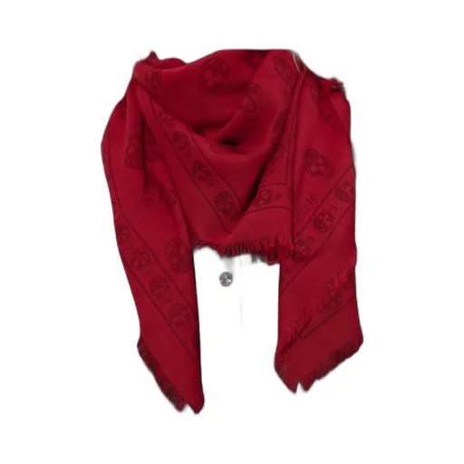 Skull Printed Fringed Edge Scarf
