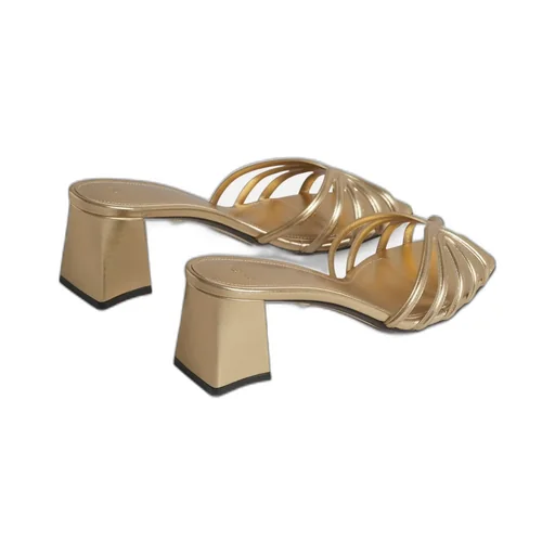 Square-Headed High-Heeled Sandals