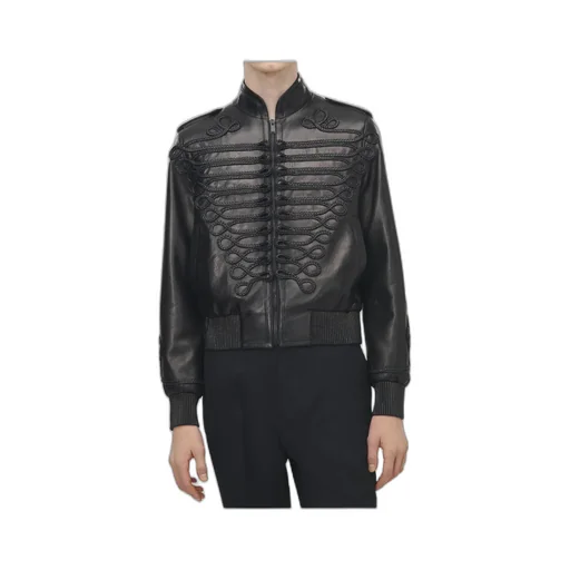 Embroidered Leather Jacket