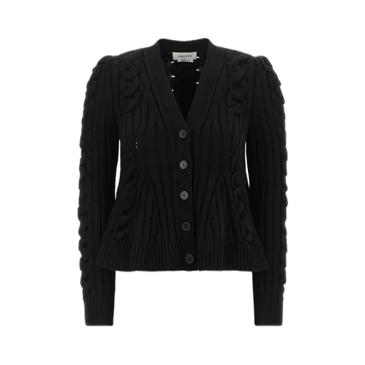 Braided Knitted Peplum Cardigan