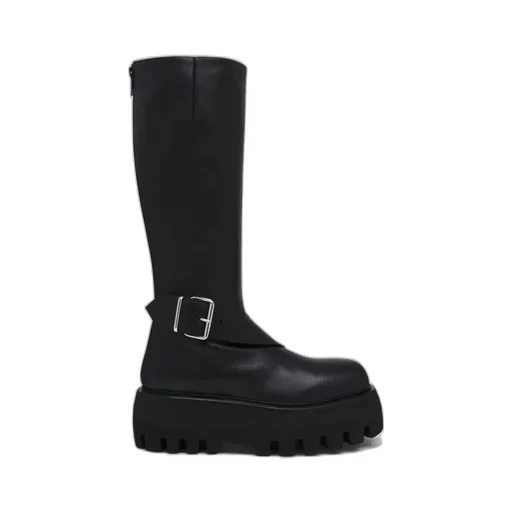 Sofa Knee-High Buckle Platform Boots