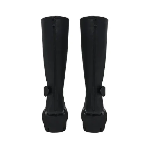 Sofa Knee-High Buckle Platform Boots