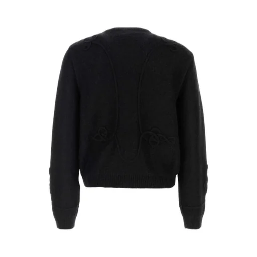 Long Sleeved Crewneck Buttoned Cardigan