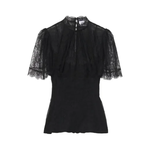 High-Neck Floral Lace Top