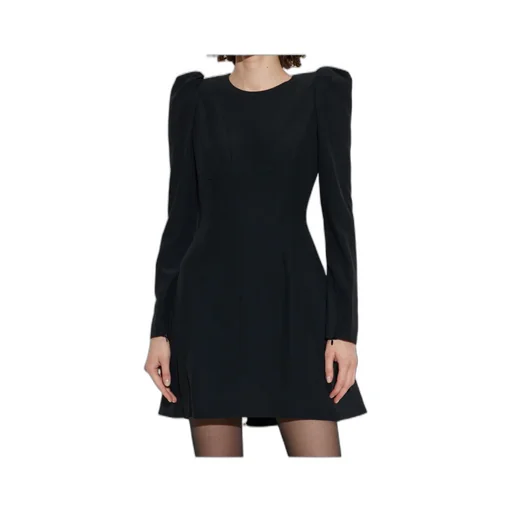 Puff-Sleeved Flared Mini Dress