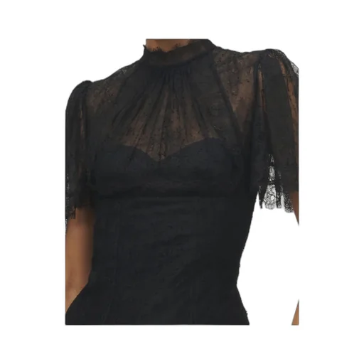 High-Neck Floral Lace Top