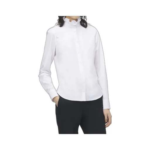 Ruffle Neck Poplin Shirt