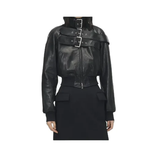 Belt Detail Leather Jacket
