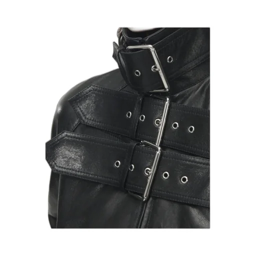 Belt Detail Leather Jacket