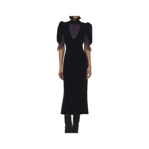 Ruffled Velvet Dress