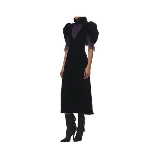 Ruffled Velvet Dress