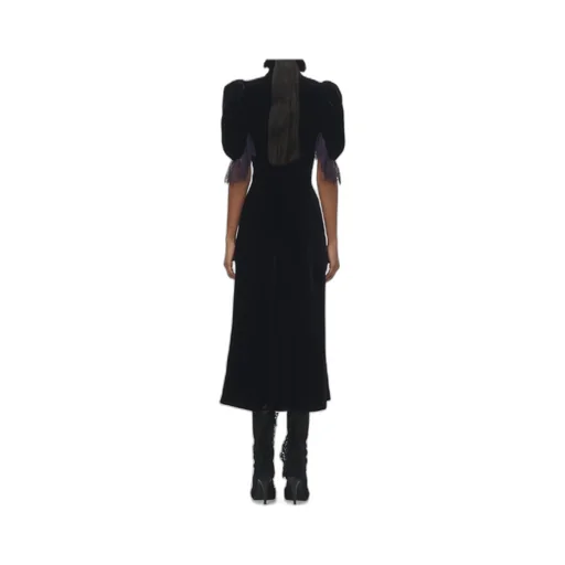 Ruffled Velvet Dress