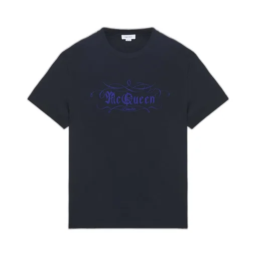 Script Printed Crewneck T-Shirt
