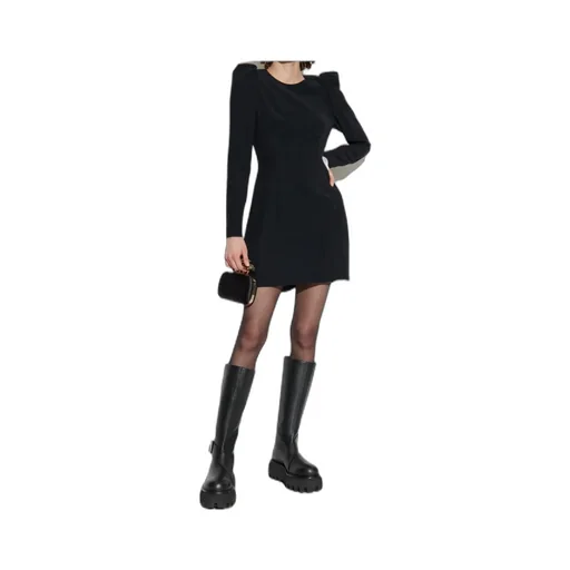 Puff-Sleeved Flared Mini Dress