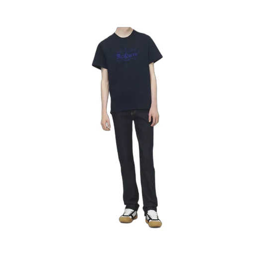 Script Printed Crewneck T-Shirt