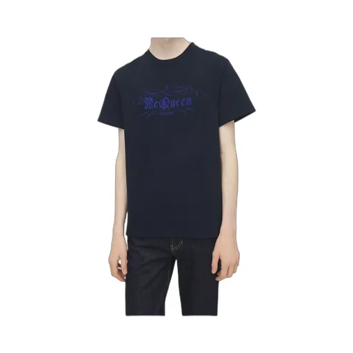 Script Printed Crewneck T-Shirt