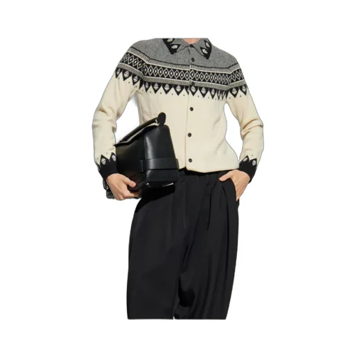 Skull-Motif Wool Cardigan