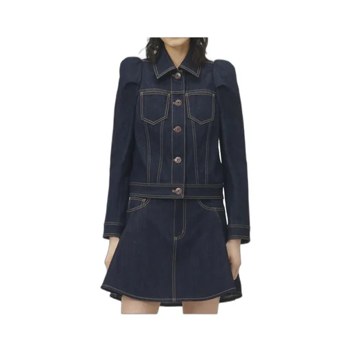 Pinched Shoulder Denim Jacket