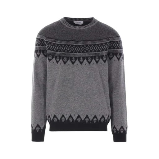 Skull-Motif Wool Sweater
