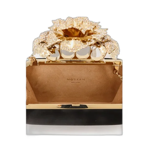 Carnation Knuckle Embellished Clutch Bag