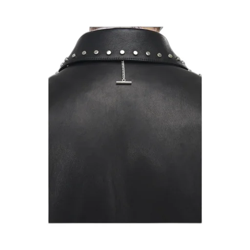 Studded Leather Aviator Jacket