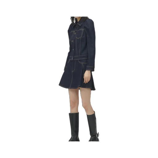 Pinched Shoulder Denim Jacket