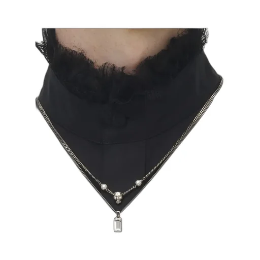 Skull Embellished Layered Chain Necklace