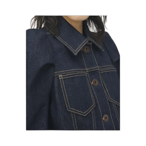 Pinched Shoulder Denim Jacket