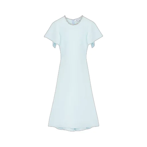 Embellished Short-Sleeve Midi Dress