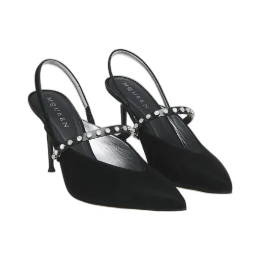 Crystal-Embellished Slingback Pumps