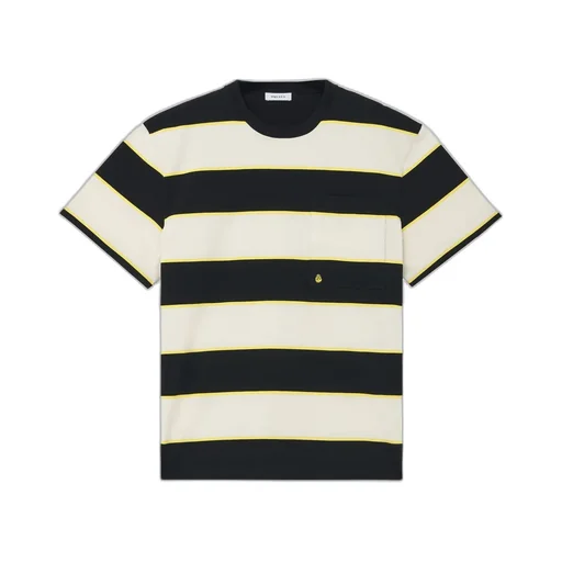 Skull Embroidered Striped T-Shirt