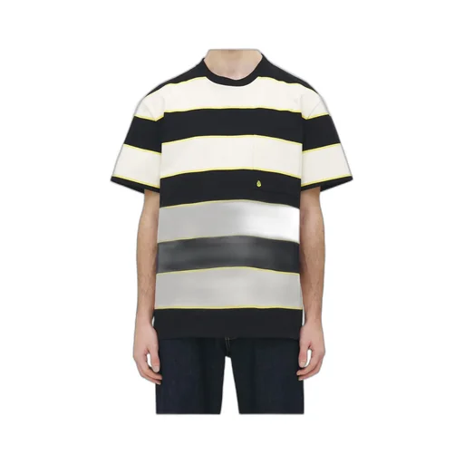 Skull Embroidered Striped T-Shirt