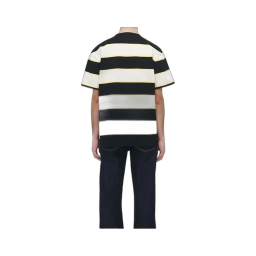 Skull Embroidered Striped T-Shirt