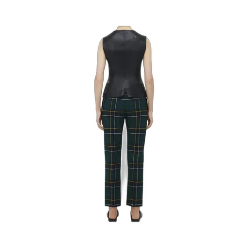 Zipped Crewneck Leather Vest