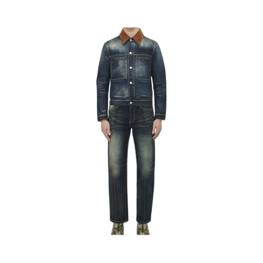 Corduroy-Collar Denim Jacket