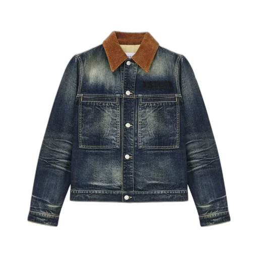 Corduroy-Collar Denim Jacket