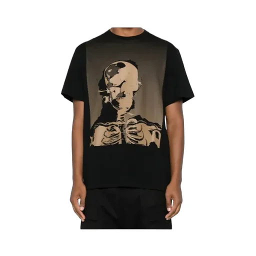 Skeleton Print Cotton T-Shirt