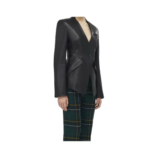 Peplum Tailored Leather Jacket